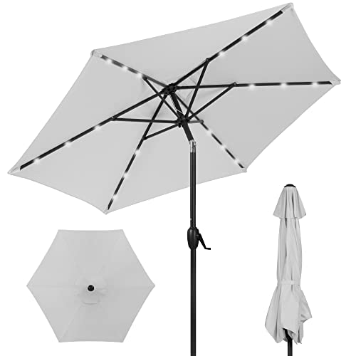7.5ft Solar Umbrella LED Lighted Patio Umbrella