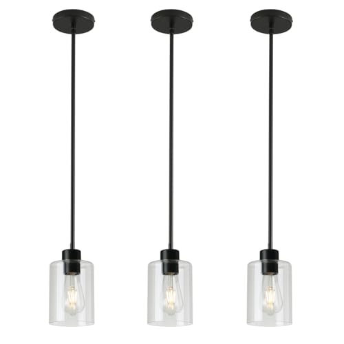 3 Pack Black Pendant Lights Kitchen Island (3 Count)
