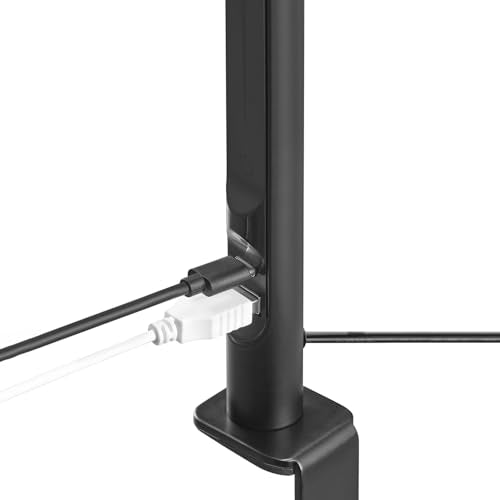 15" LED Integrated Matte Black Clamp Desk Lamp with Adjustable Silicone Gooseneck