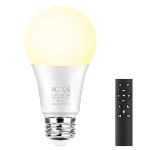 12W A60 Smart Light Bulb with a 2.4GHz Remote Control