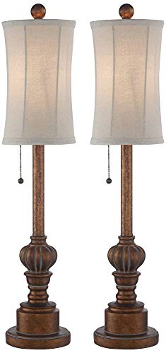 Bertie 28" Tall Buffet Table Lamps Set of 2 Bronze Warm Brown Finish (2 Count)