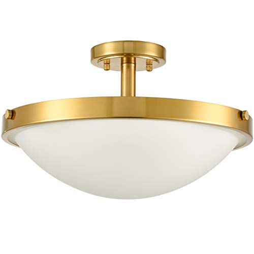 Modern Gold Semi Flush Mount Ceiling Light 16