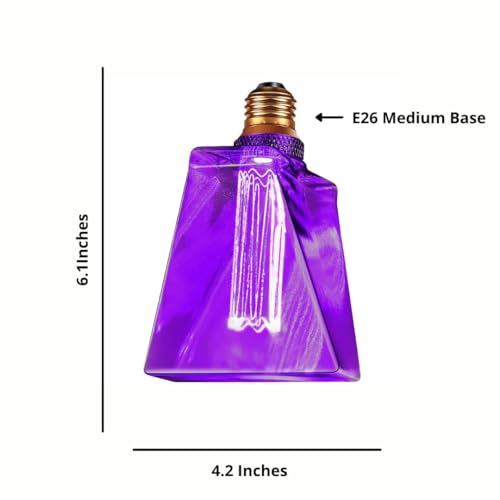 Purple Light Bulbs LED Vintage Light Bulb 3.5W Equivalent 20W Ice Shaped E26 Led Bulb Medium Base (2 Count)