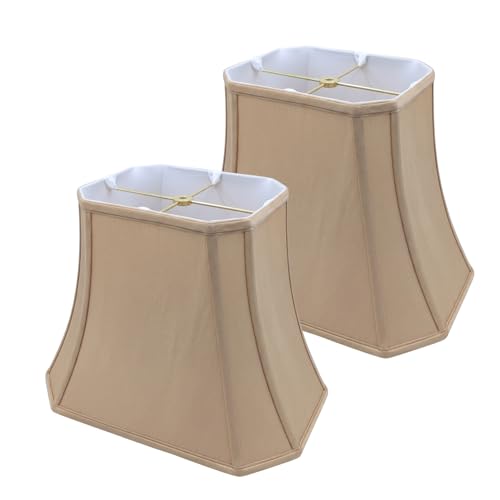 BSO-710-12AGL-2 Rectangle Cut Corner Basic Lamp Shade, (5x6.5) x (8x12) x 10, Antique Gold, 2-Pack (2 Count)