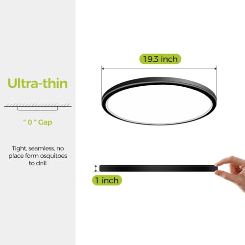 1PACK Flush Mount LED Ceiling Light Fixture Black