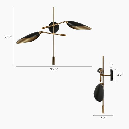 Modern Black and Gold Wall Sconce