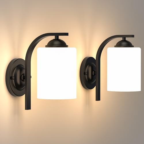 Black Wall Sconces Lights for Bathroom (2 Count)