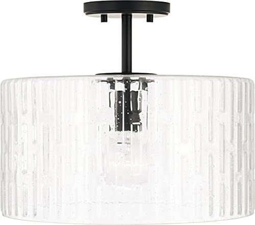 Capital Lighting 241311MB Emerson Embossed Seeded Glass Convertible Pendant