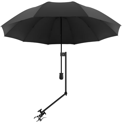UPF 50+ Beach Umbrella with Adjustable Universal Clamp