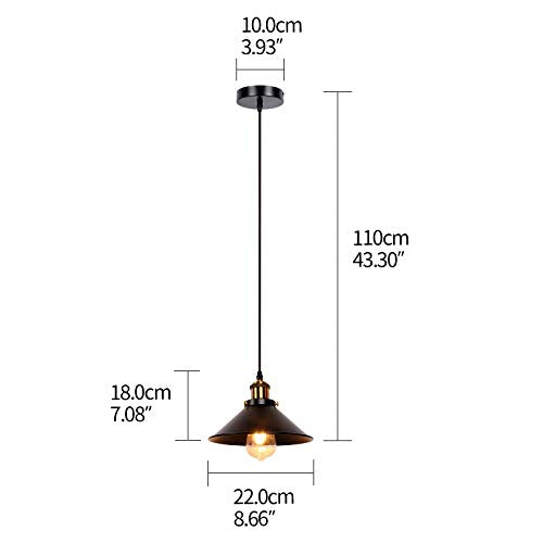 3 Pack Industrial Retro Black Iron Pendant Light (3 Count)