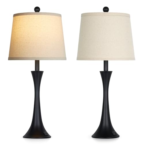 27.5" Black table Lamps for Living Room