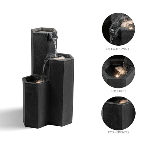 27.95“” H 3 Tiers Cascading Outdoor Water Fountain Made with Eco