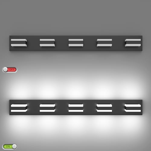 5 Lights Bathroom Light Fixtures Modern Bathroom Lights Over Mirror Black Vanity Lights for Bathroom LED Light Fixture Restroom 5 Color Temperature Adjustable 5CCT ETL Listed