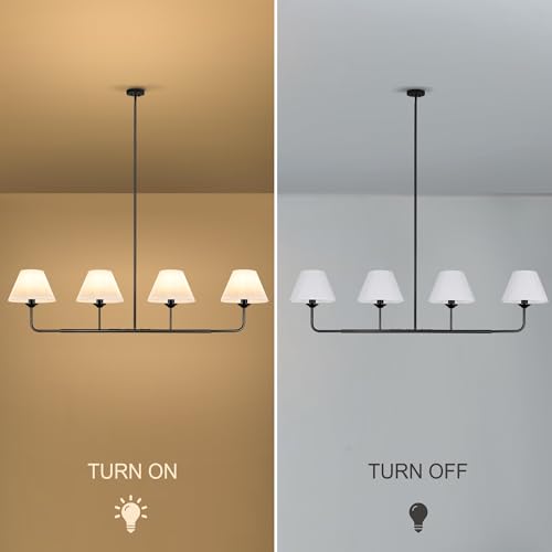 65"Modern Linear Chandelier with Fabric Shade