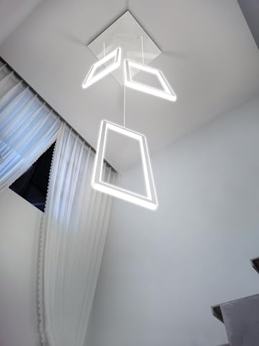 Modern LED Chandelier Adjustable Hanging Chrome Pendant Light Fixture 3