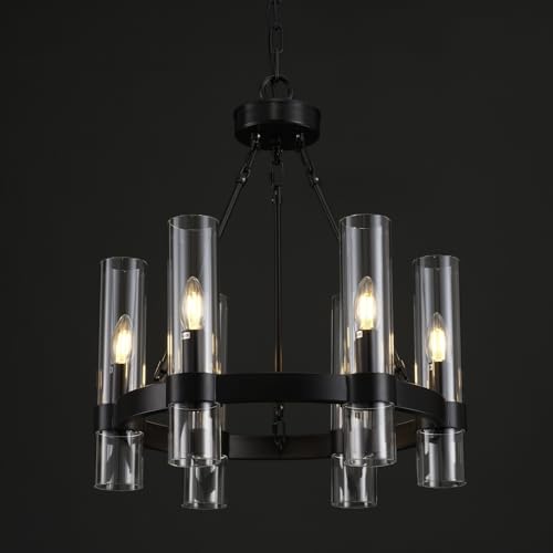 20 Inch Black Wagon Wheel Chandelier