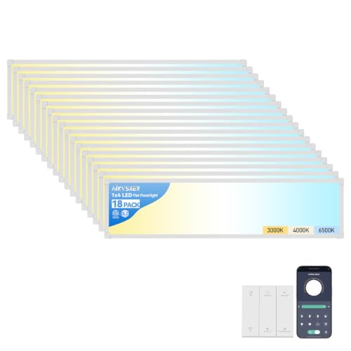 18PCS 1x4 LED Flat Panel Light Surface Mount with Wireless Switch (18 Count)