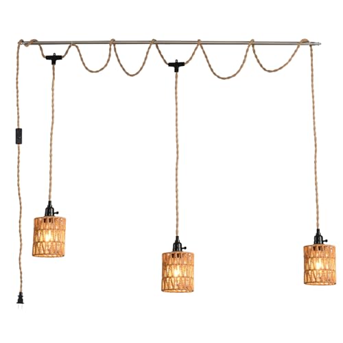 3 Light Hanging Light with Plug in Cord