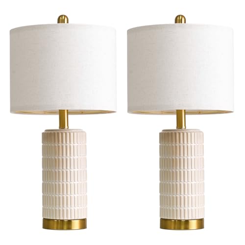 Small Bedside Table Lamps with USB Ports for Bedroom