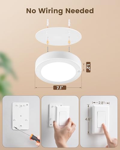 Rechargeable Ceiling Light with Wall Switch Remote