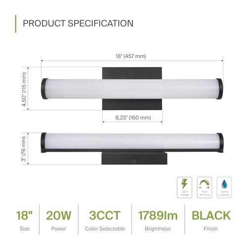 18" LED Linear Vanity Light Fixture