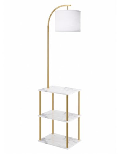 Floor Lamp with Table 2 (Marble White+gold)