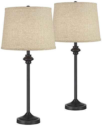 Lynn 26" Tall Buffet Table Lamps Set of 2 Bronze Brown Modern Dark cor