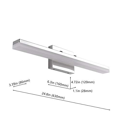 24in Modern LED Vanity Lights for Bathroom Chromed