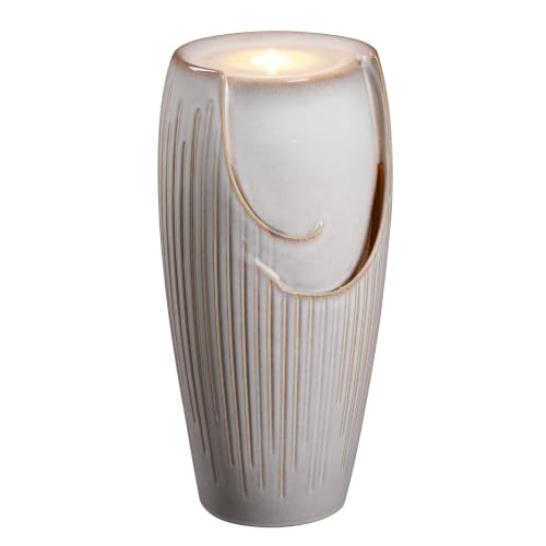 Ivory Ceramic Pillar Fountain
