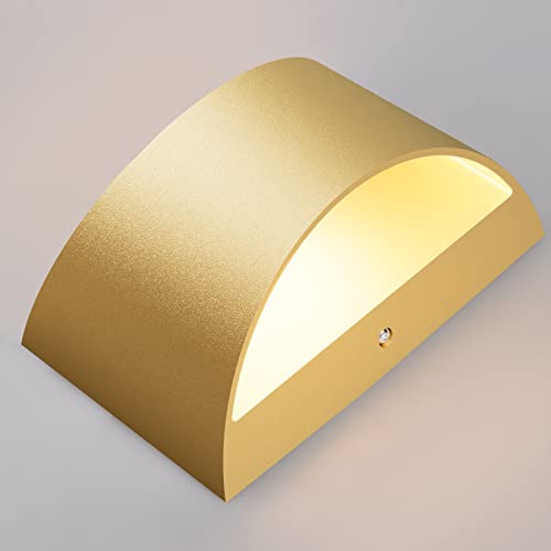 Gold Wall Sconce Indoor Wall Lights Hardwired Set of 2 Up and Down Wall Mount Light for Living Room Bedroom Hallway Corridor Conservatory Warm White 3000K (2 Count)