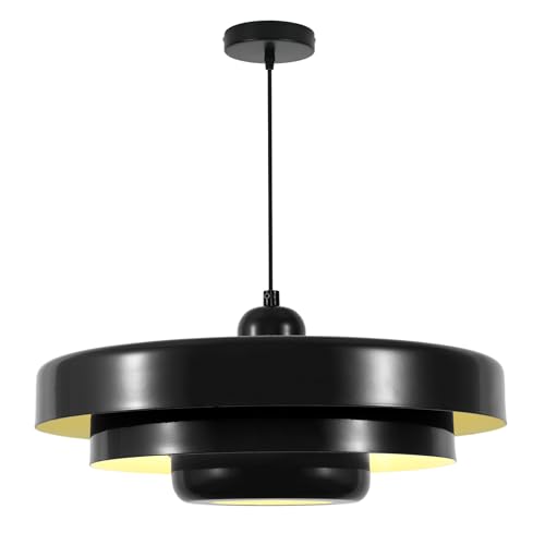Mid Century Black Pendant Light Large Adjustable Hanging Lamp