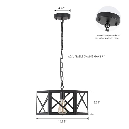 Rustic Farmhouse Metal Pendant Light Fixture One