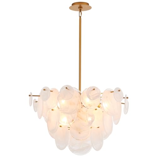 Dia 28 Inch Modern Glass Chandeliers for Bedroom