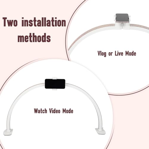 Half Moon Light for Nail Desk with Phone Holder