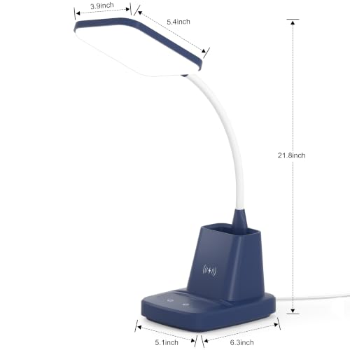 LED Desk Lamp with 10W Wireless Charging & Pen Holder