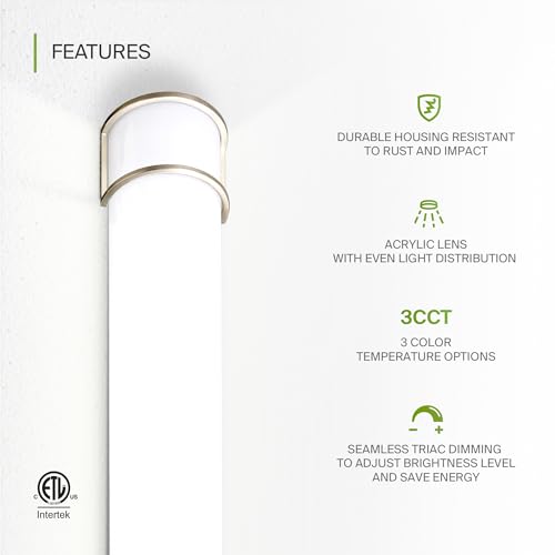 LED 30" Vanity Flush Mount Light Fixture (4 Count)