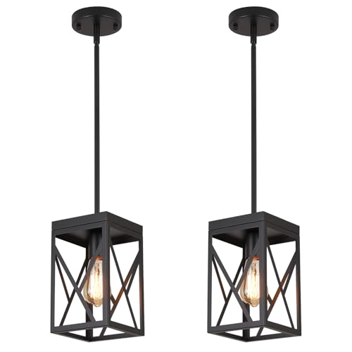 2 Pack Rustic Farmhouse Metal Pendant Light Fixture One (2 Count)
