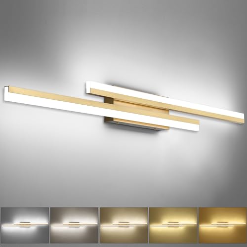 48 Inch LED Bathroom Light Fixtures Over Mirror Brushed Gold Vanity Light Modern Bath Lighting Bar 5CCT