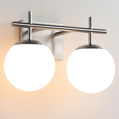 Brushed Nickel Vanity Light for Bathroom (2 Count)