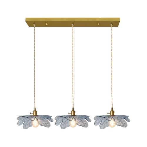 3 Light Hand Blown Glass Chandelier