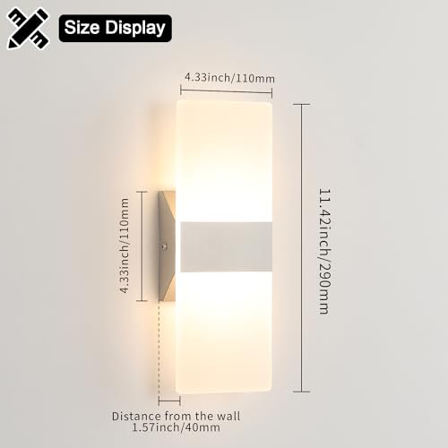 Modern LED Wall Sconce Set of 2