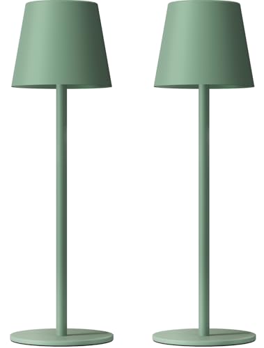 Cordless Table Lamp Rechargeable Green (2 Count)