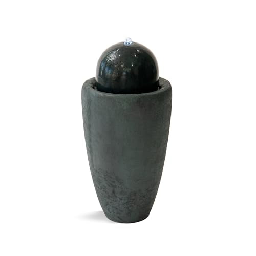 25.98" Modern Sphere Water Fountain with LED Light
