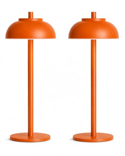 Orange Cordless Table Lamps (2 Count)