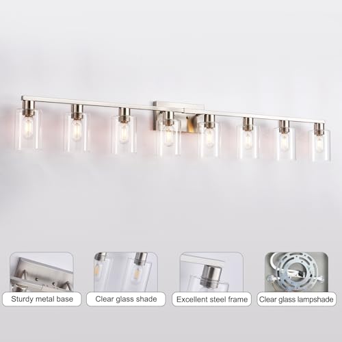 8 Light Brushed Nickel Vanity Light Fixtures