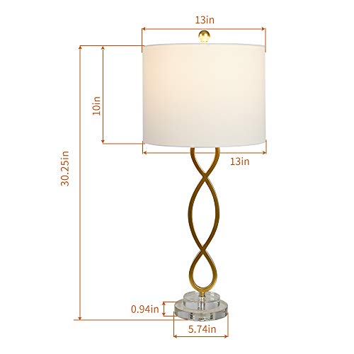 30" Brass Gold Table Lamps Set of 2 for Living Room (2 Count)