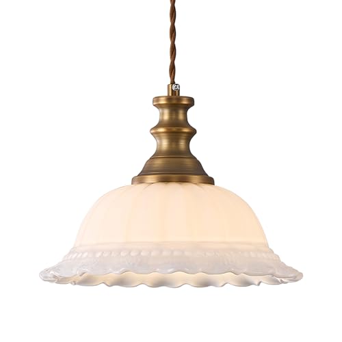 White Glass Pendant Lights Modern Pendant Lighting Fixtures 11.8 in Hanging Lamp for Kitchen Island Bedroom Dining Room Coffee Shop Hallway Hotel Living Room
