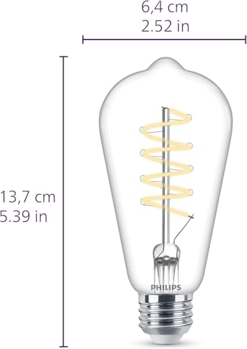 60W ST19 1 Pack Vintage Edison Spiral Bright White