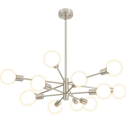 Chandeliers for Dining Room Brushed Nickel 12