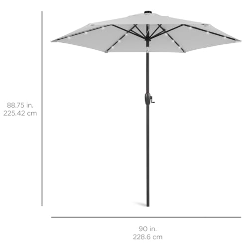 7.5ft Solar Umbrella LED Lighted Patio Umbrella